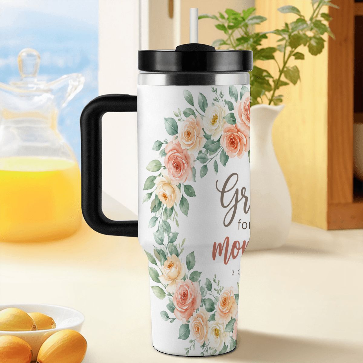 40 oz Tumbler with Handle and Straw (Made in USA)