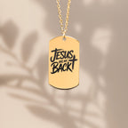 Jesus Has My Back Tag Necklace