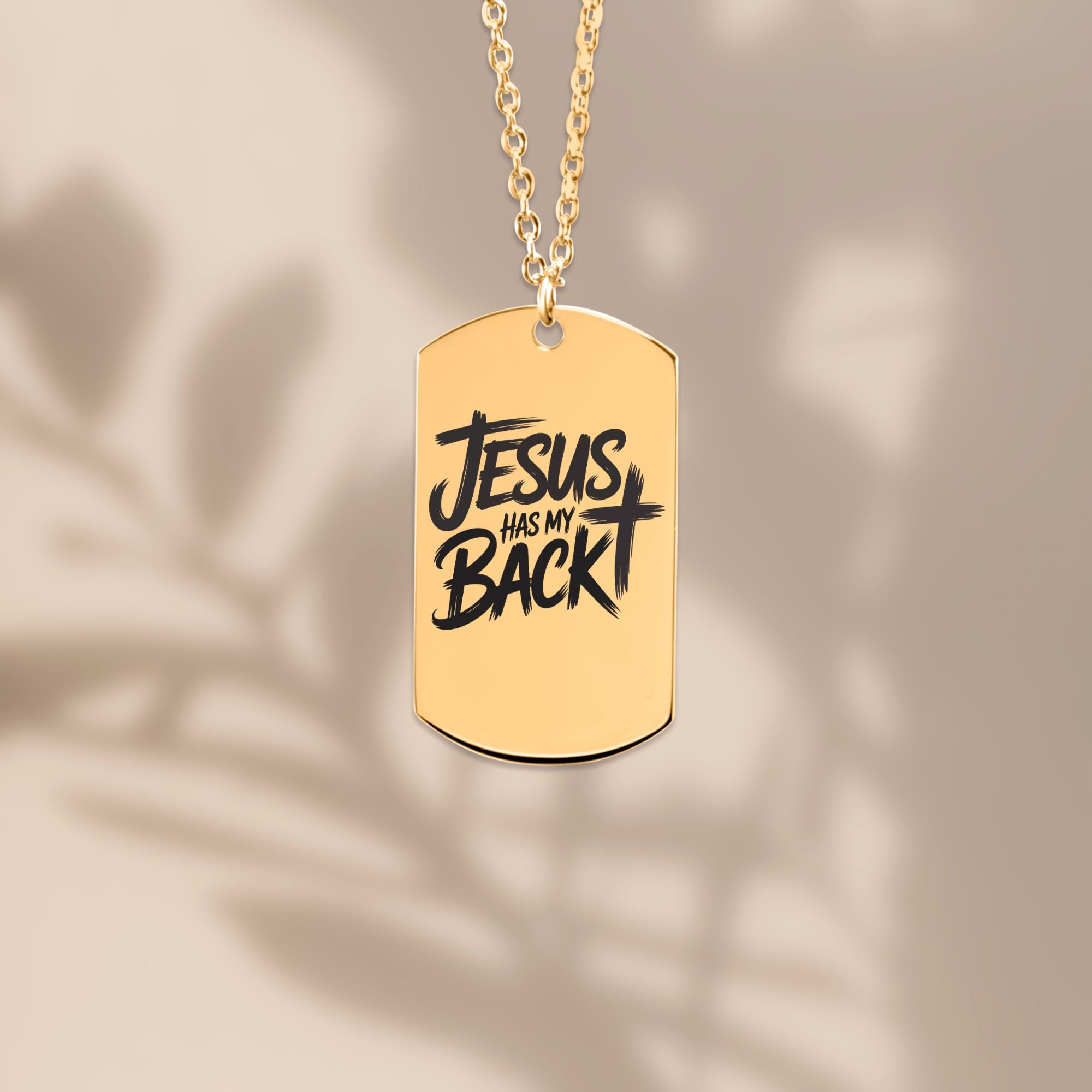 Jesus Has My Back Tag Necklace