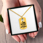 With God Nothing Shall Be Impossible Cuban Tag Necklace