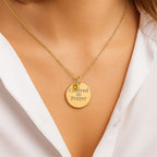 Covered in Prayer Coin Necklace for Mom with Birthstone,