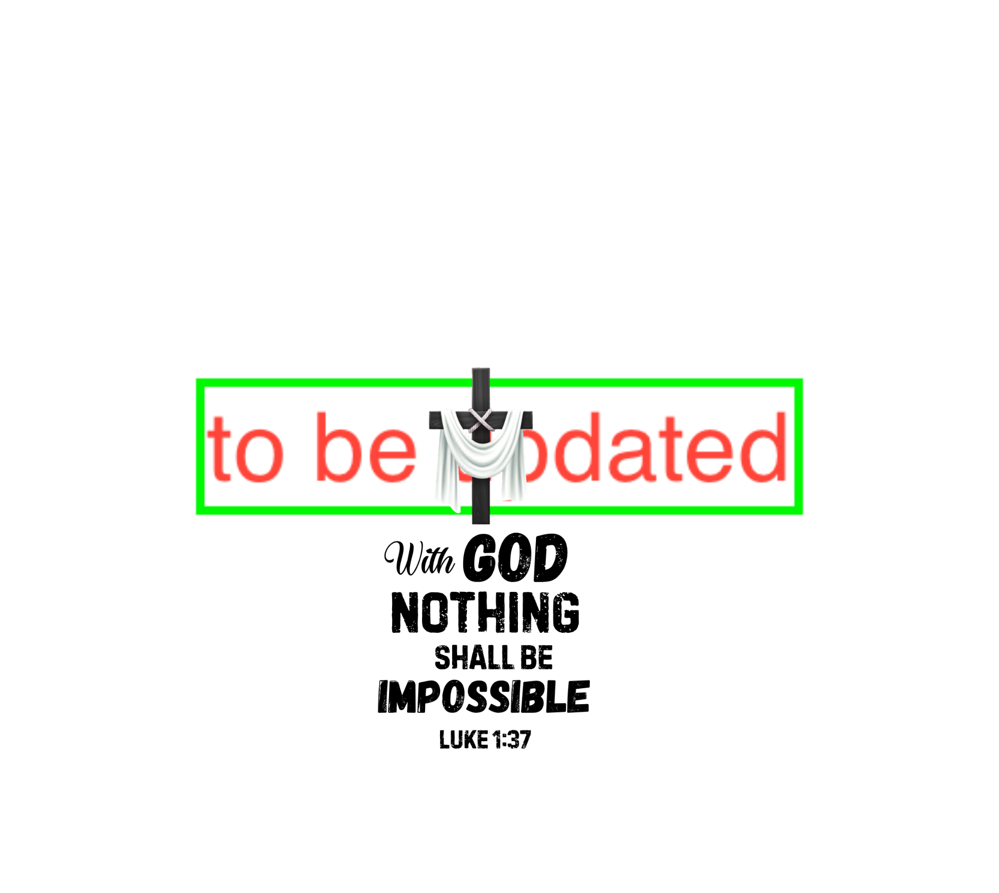 With God Nothing Shall Be Impossible Cuban Tag Necklace