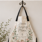 Praying Mama Apron — Floral 'Pray • Trust • Wait' Kitchen Apron for Faith-Filled Moms