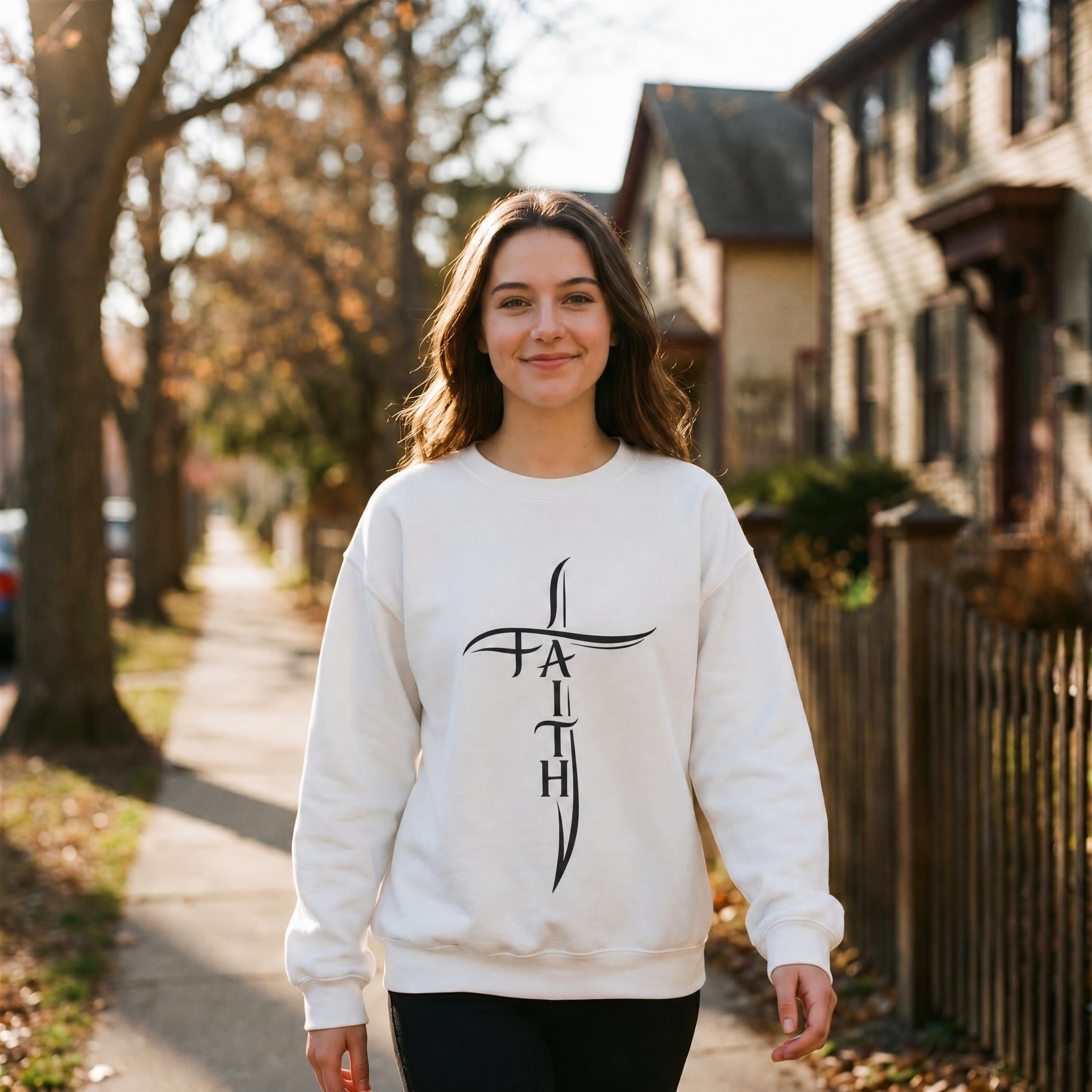 Faith Cross Crewneck Sweatshirt